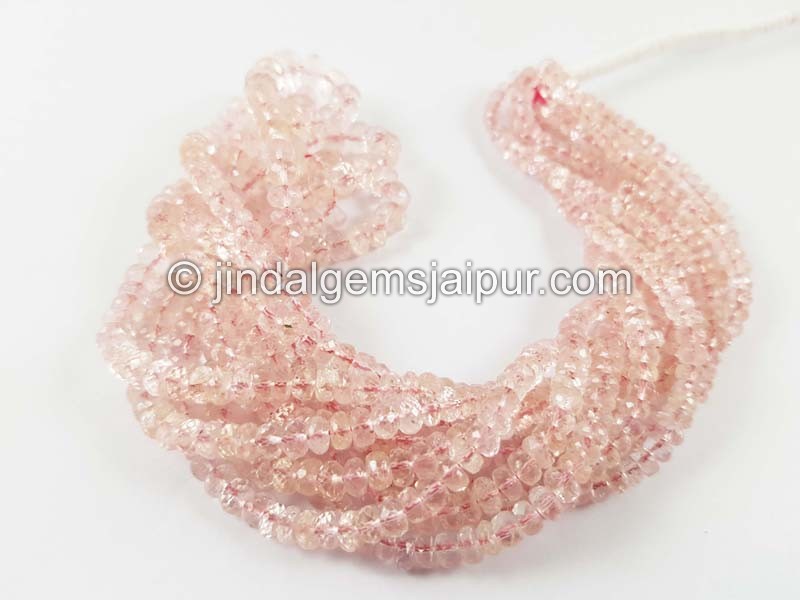 Light Pink Morganite Faceted Roundelle Beads